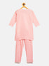Sishu Girl's' Pink Viscose Kurta And Straight Pant Set